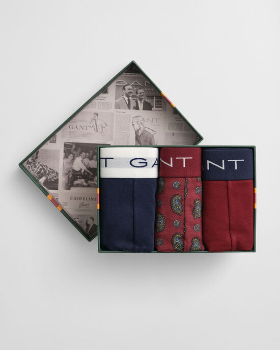 Cadeauset van drie boxershorts met paisleyprint