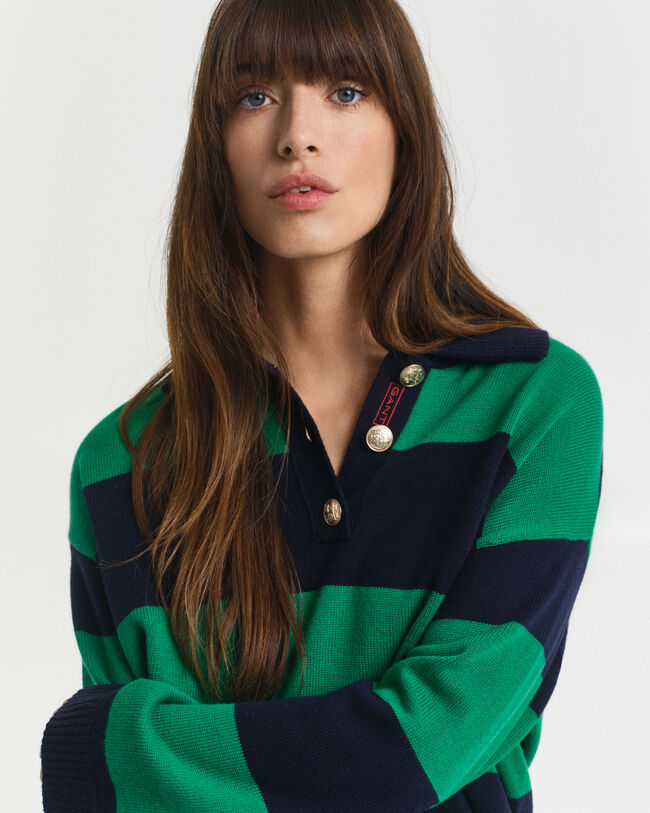 Rugger en maille à rayures