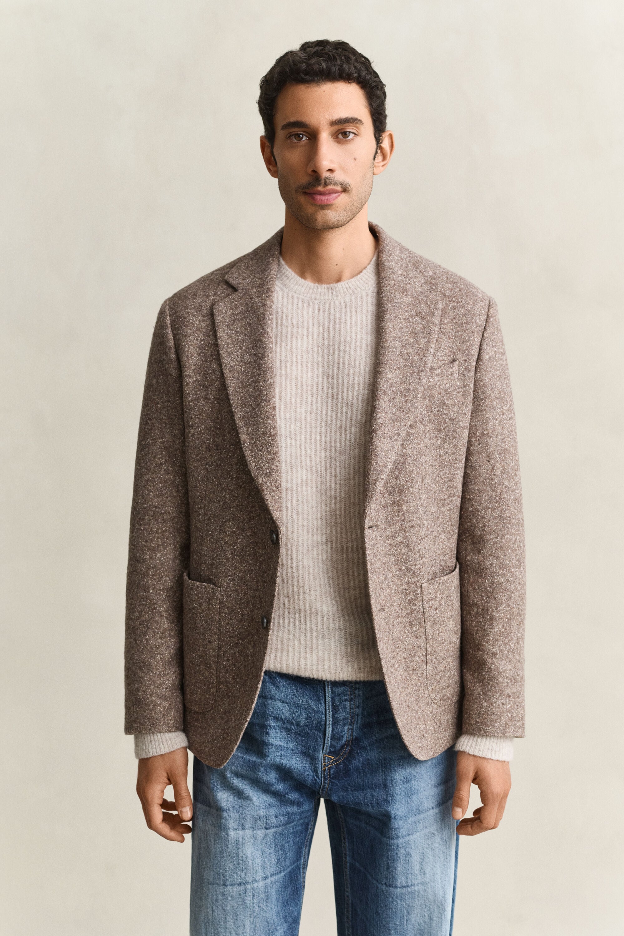 Veste blazer en jersey de laine et soie