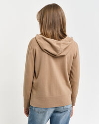 Sweat &agrave; capuche zipp&eacute; en laine d'agneau ultrafine