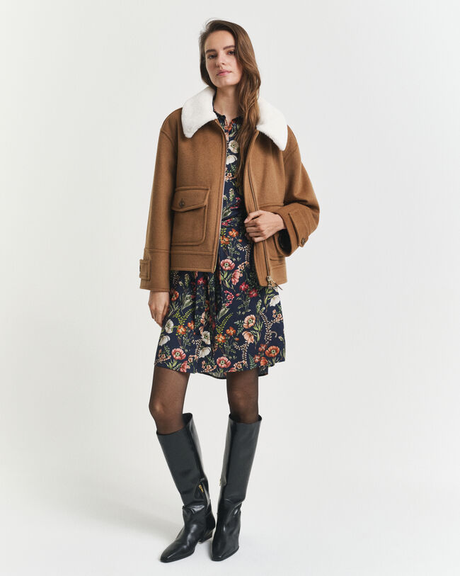 Hemdjurk met bloemenprint van viscose