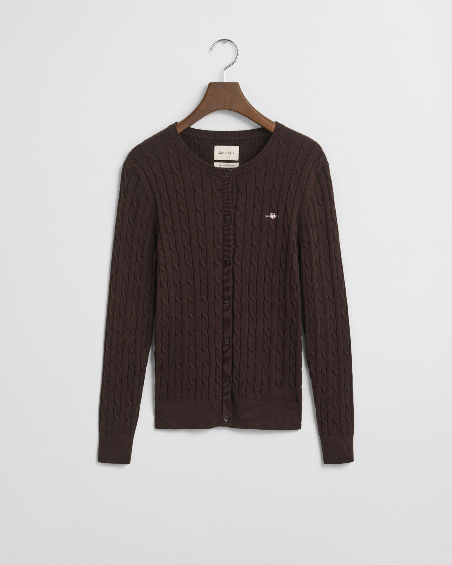 Cardigan en maille de coton stretch à torsades