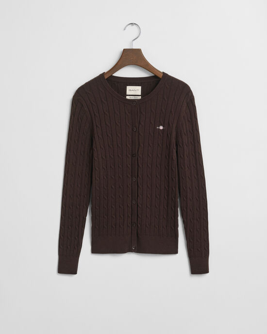 Kabelgebreid vest van stretchkatoen