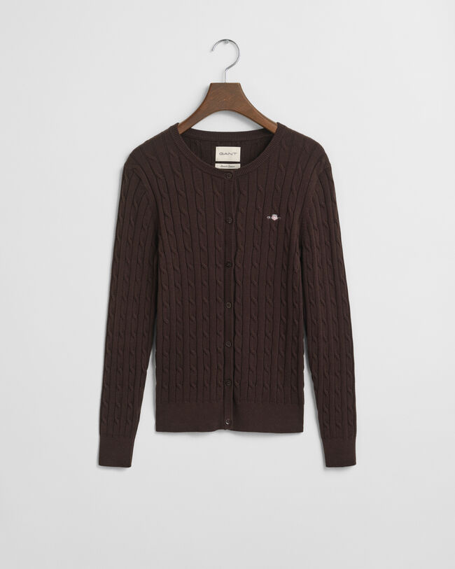 Cardigan en maille de coton stretch à torsades