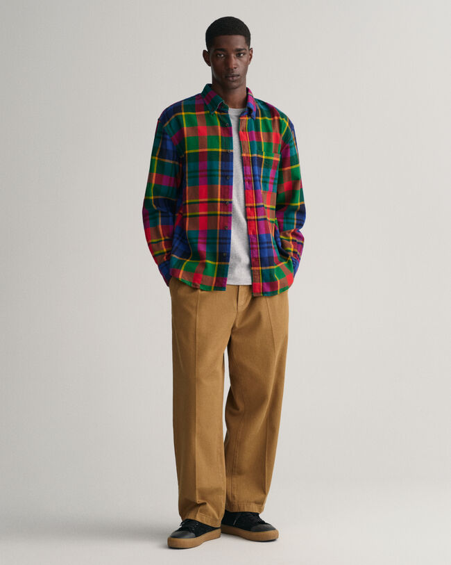 Relaxed Fit geruit hemd van keperstof