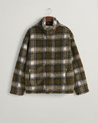 Veste zippée en polaire à carreaux