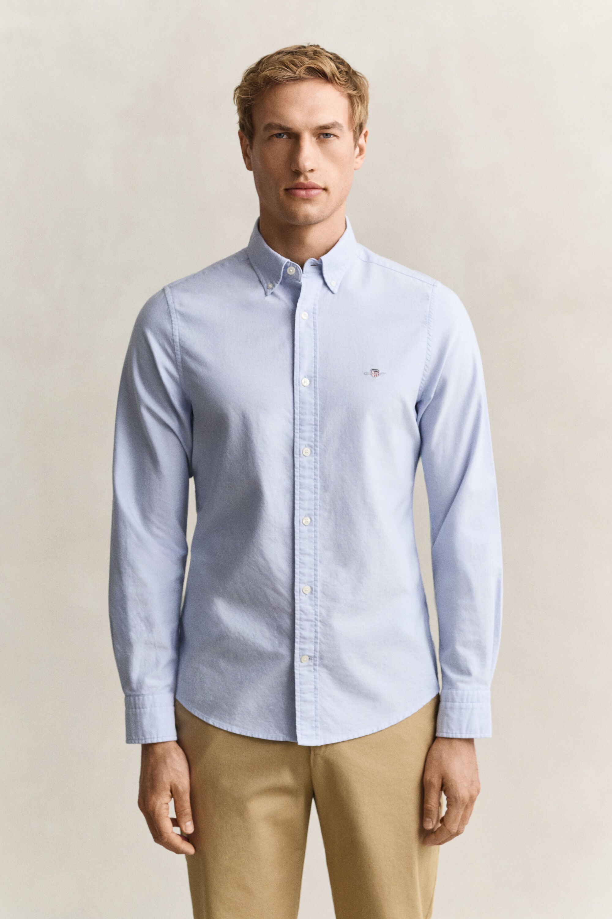 Chemise ajustée en coton Oxford classique