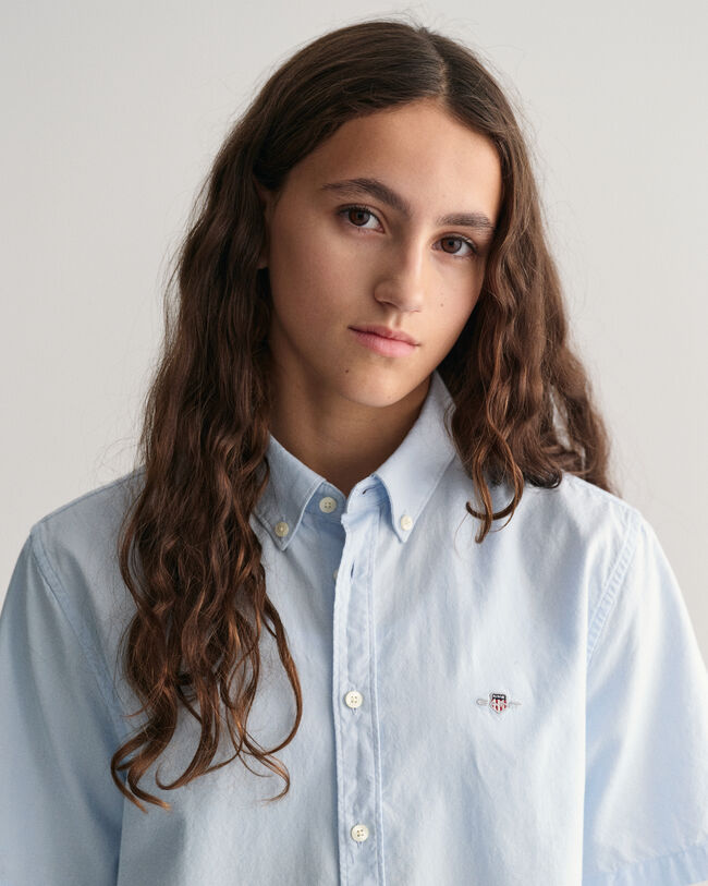 Teens Oxford-hemd met korte mouwen