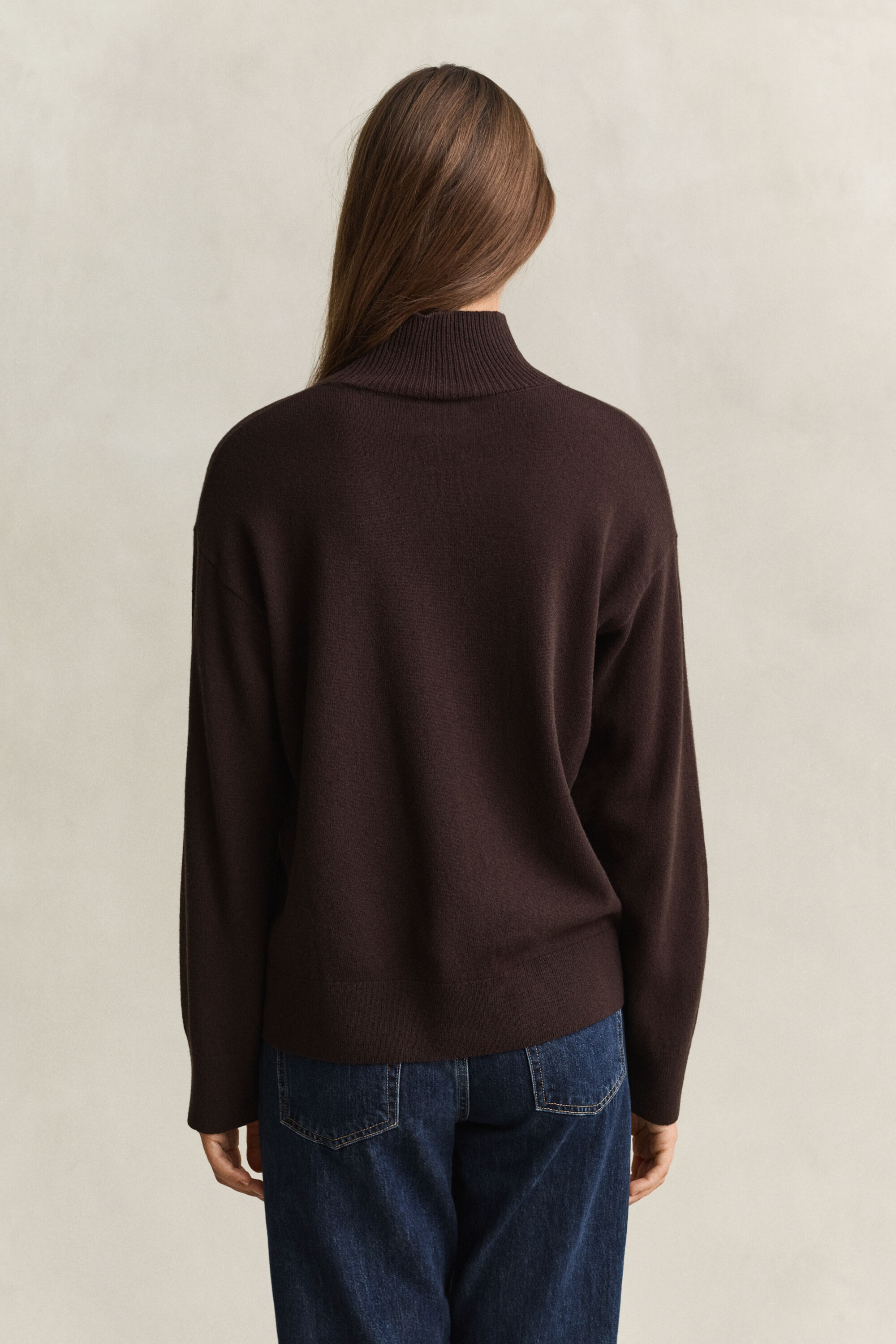 Pull à col cheminée en laine d’agneau ultrafine
