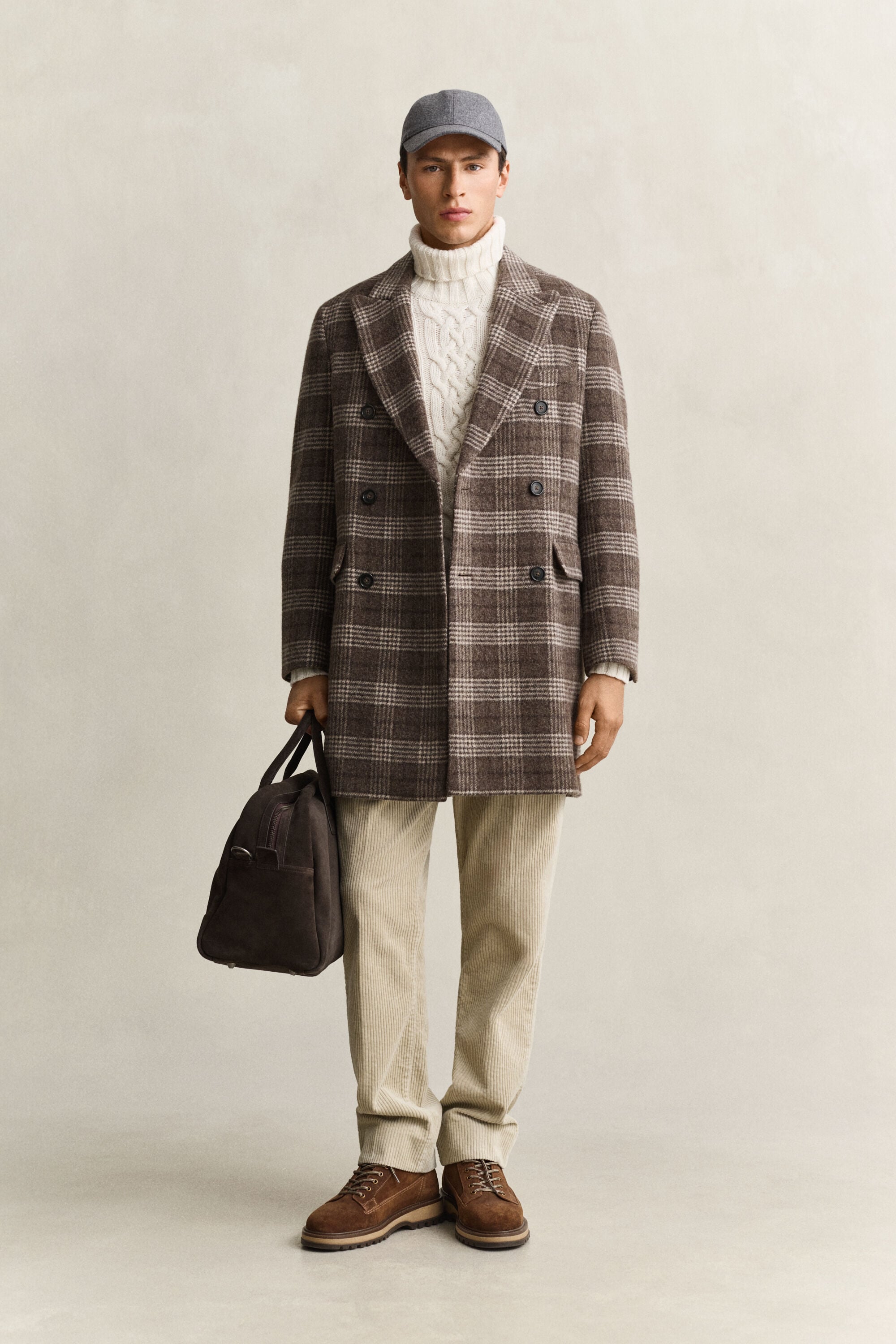 Manteau à boutonnage croisé en laine