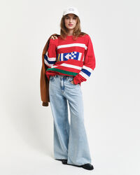 Sweatshirt met ronde hals en panelen