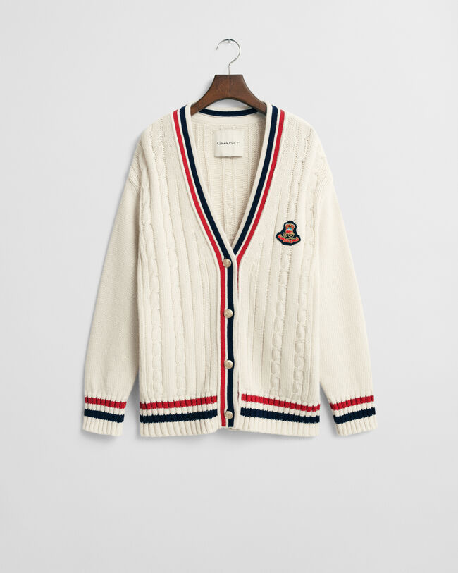 Gant Varsity kabelgebreid vest met V-hals