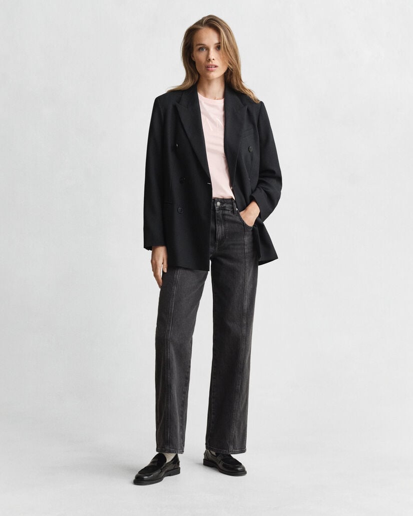 T-shirt met ton sur ton print