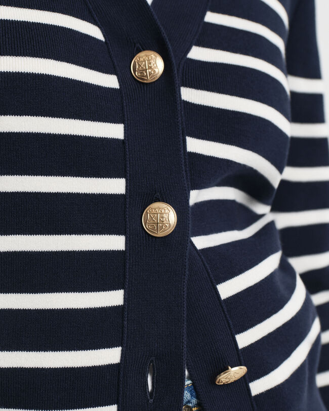 Cardigan en coton à rayures