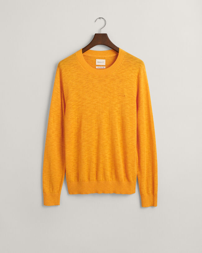 Pull ras du cou en coton et lin