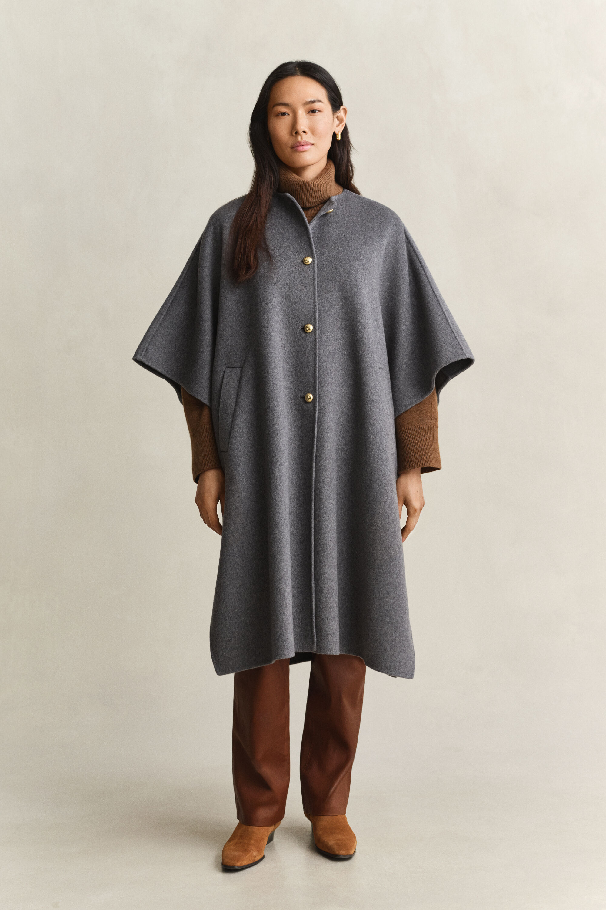 Manteau-cape cousu main