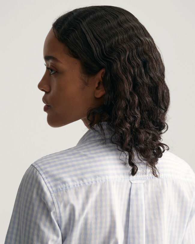 Regular Fit poplin hemd met Gingham-ruitje