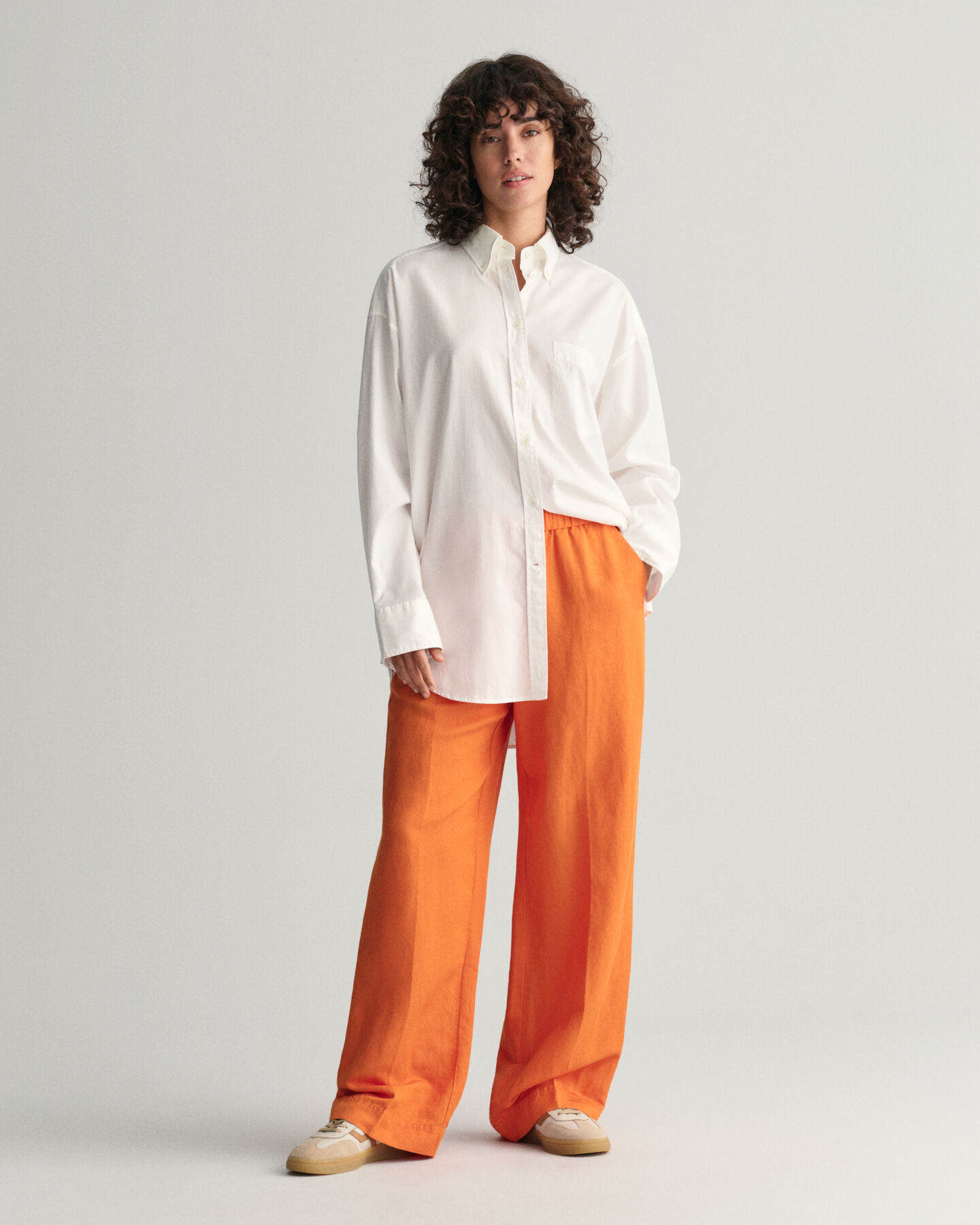 Relaxed Fit Pull-On broek van linnenmix