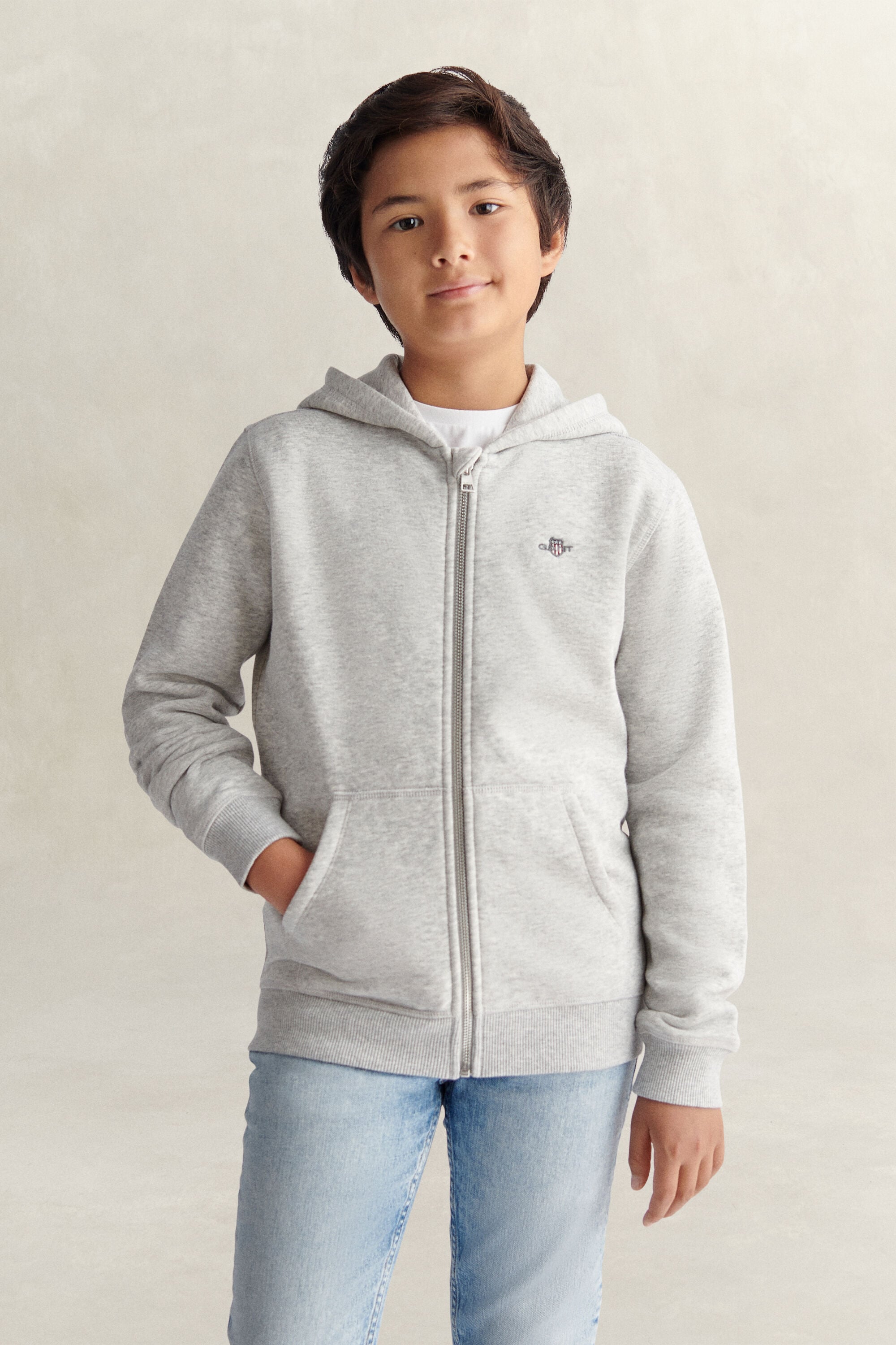 Teens Shield hoodie met ritssluiting