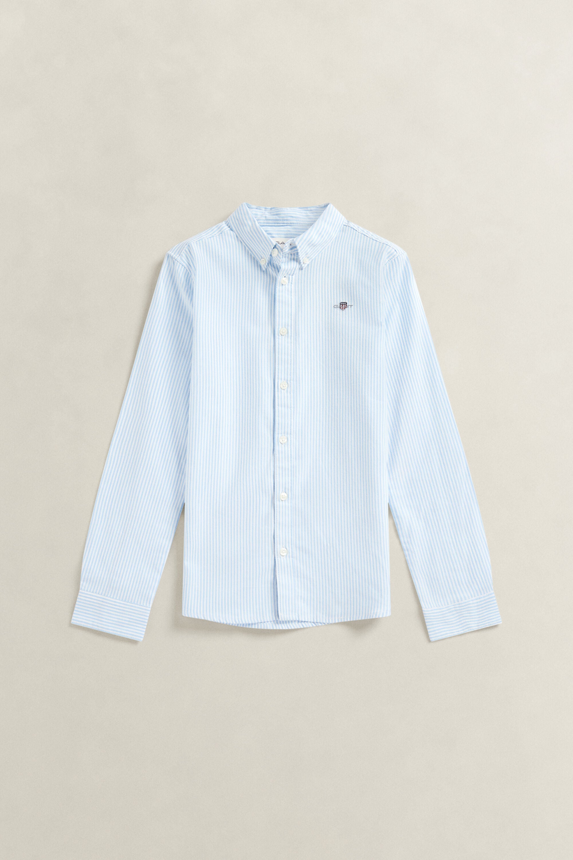 Chemise en coton Oxford à rayures avec écusson pour Ado Garçon