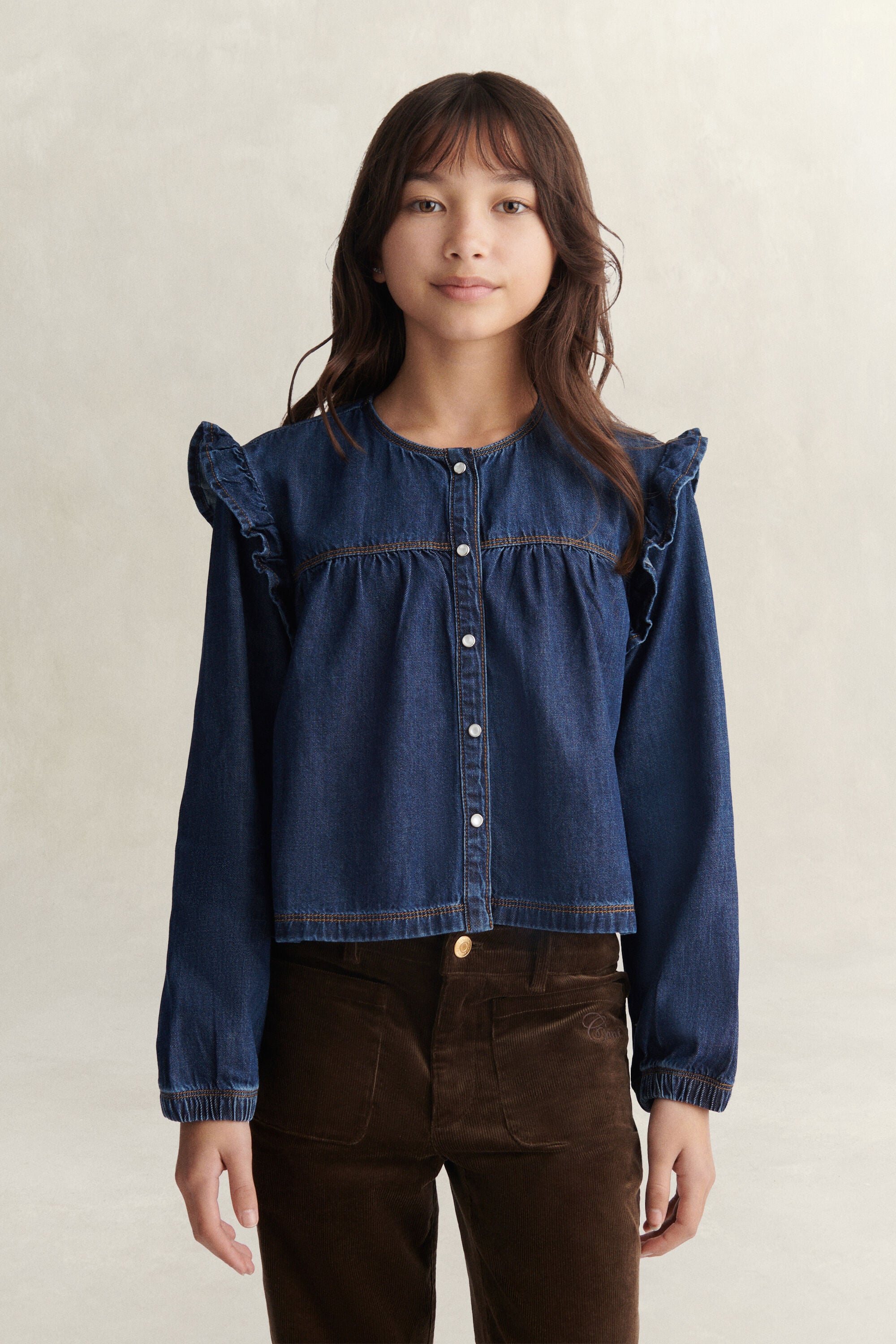 Denim overhemd voor tienermeisjes