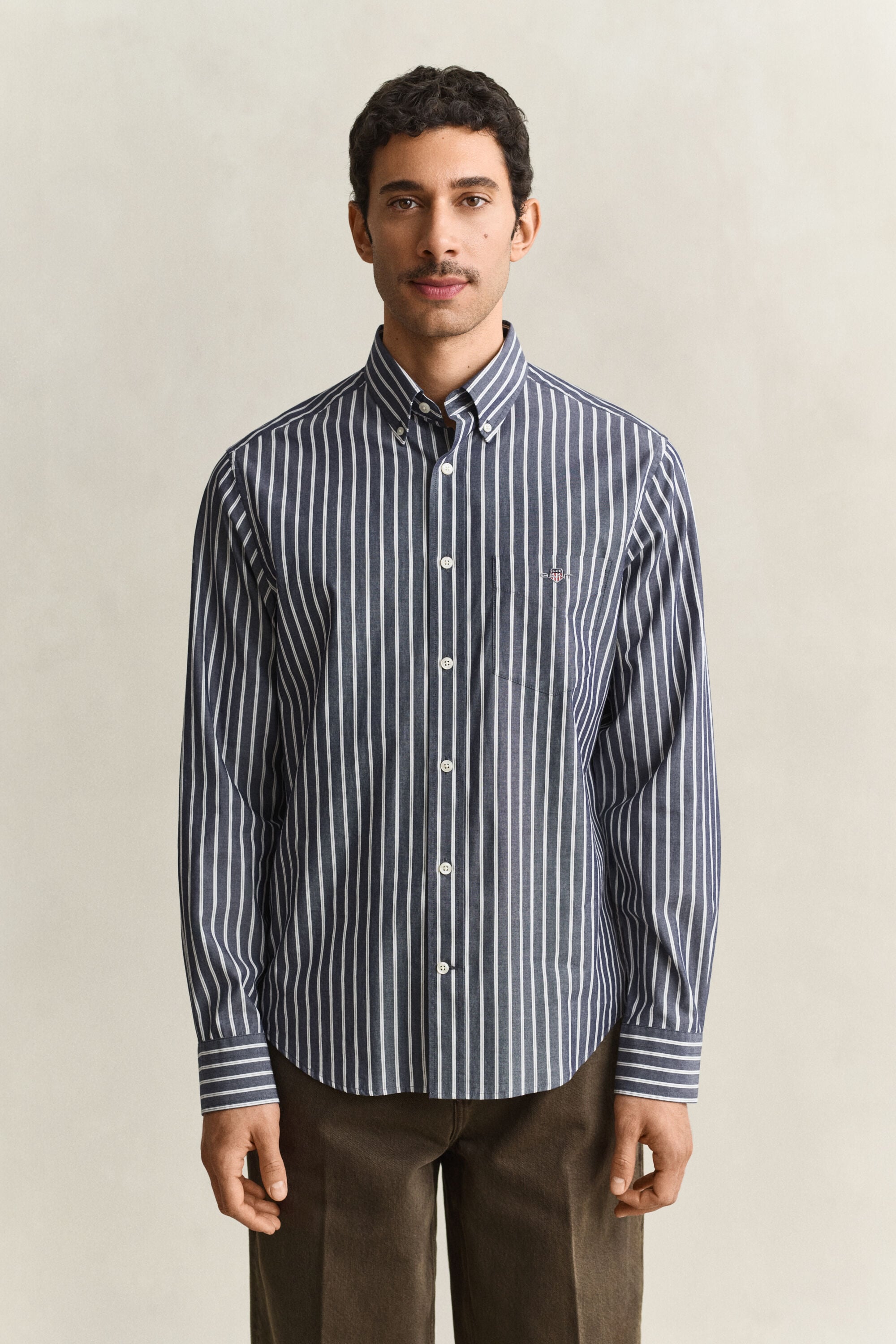 Poplin hemd met strepen