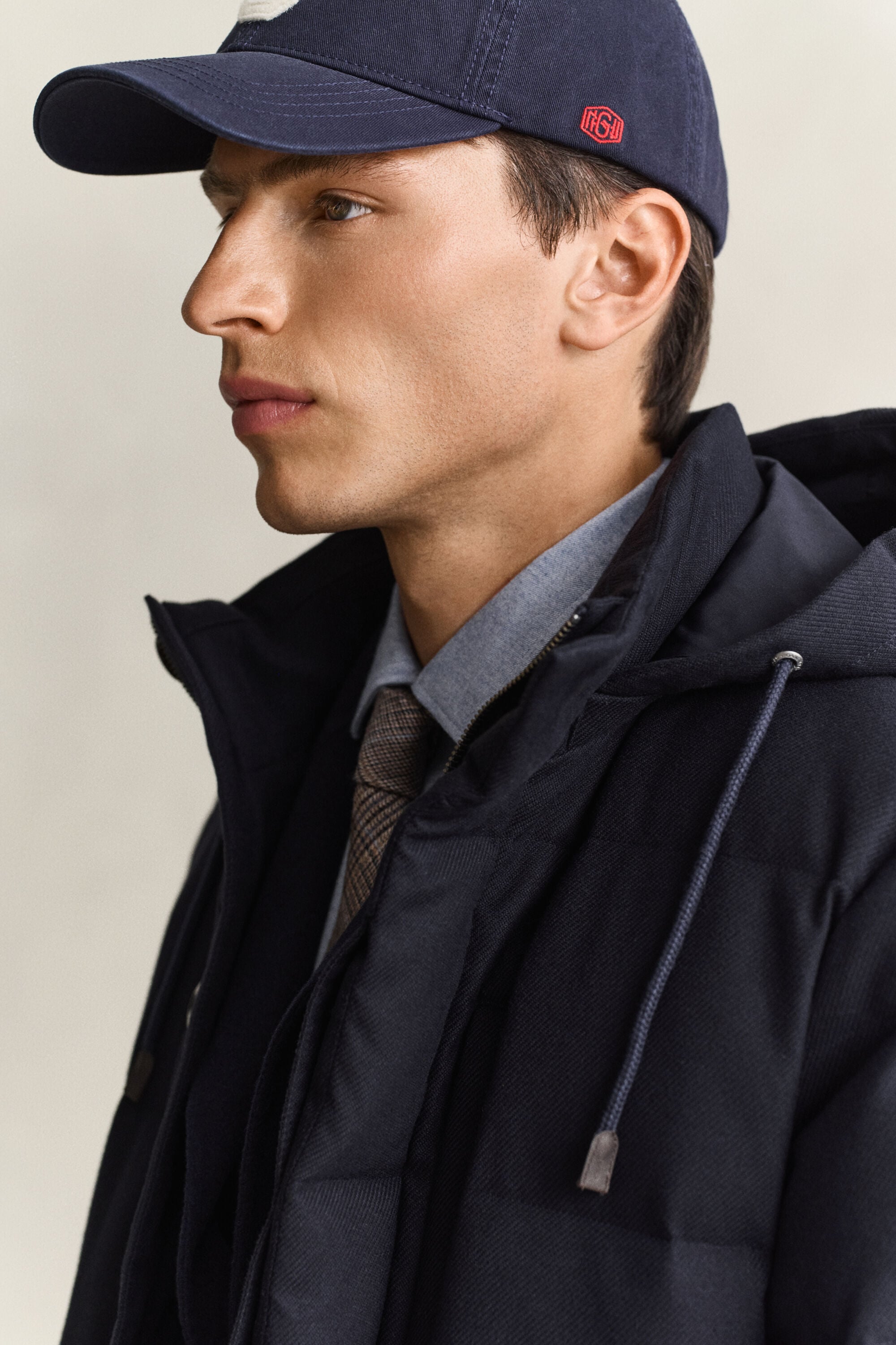 Veste matelassée mi-longue en flanelle