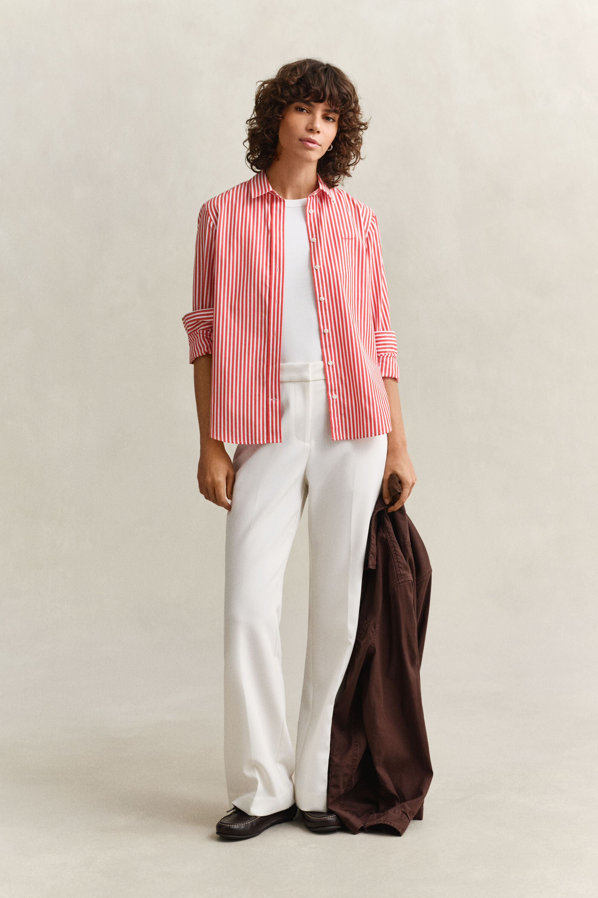 Chemise coupe regular en popeline à rayures classique