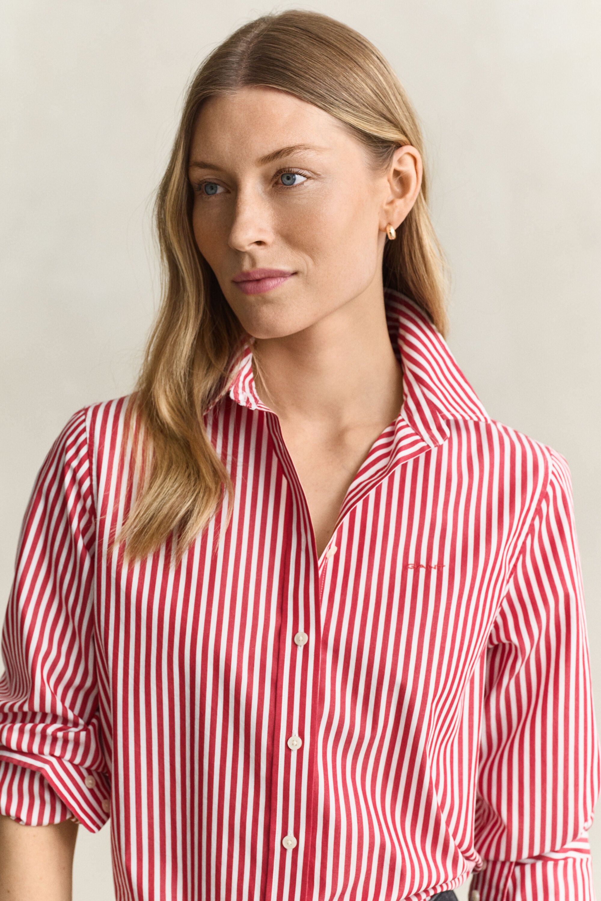 Classic Regular gestreept poplin hemd