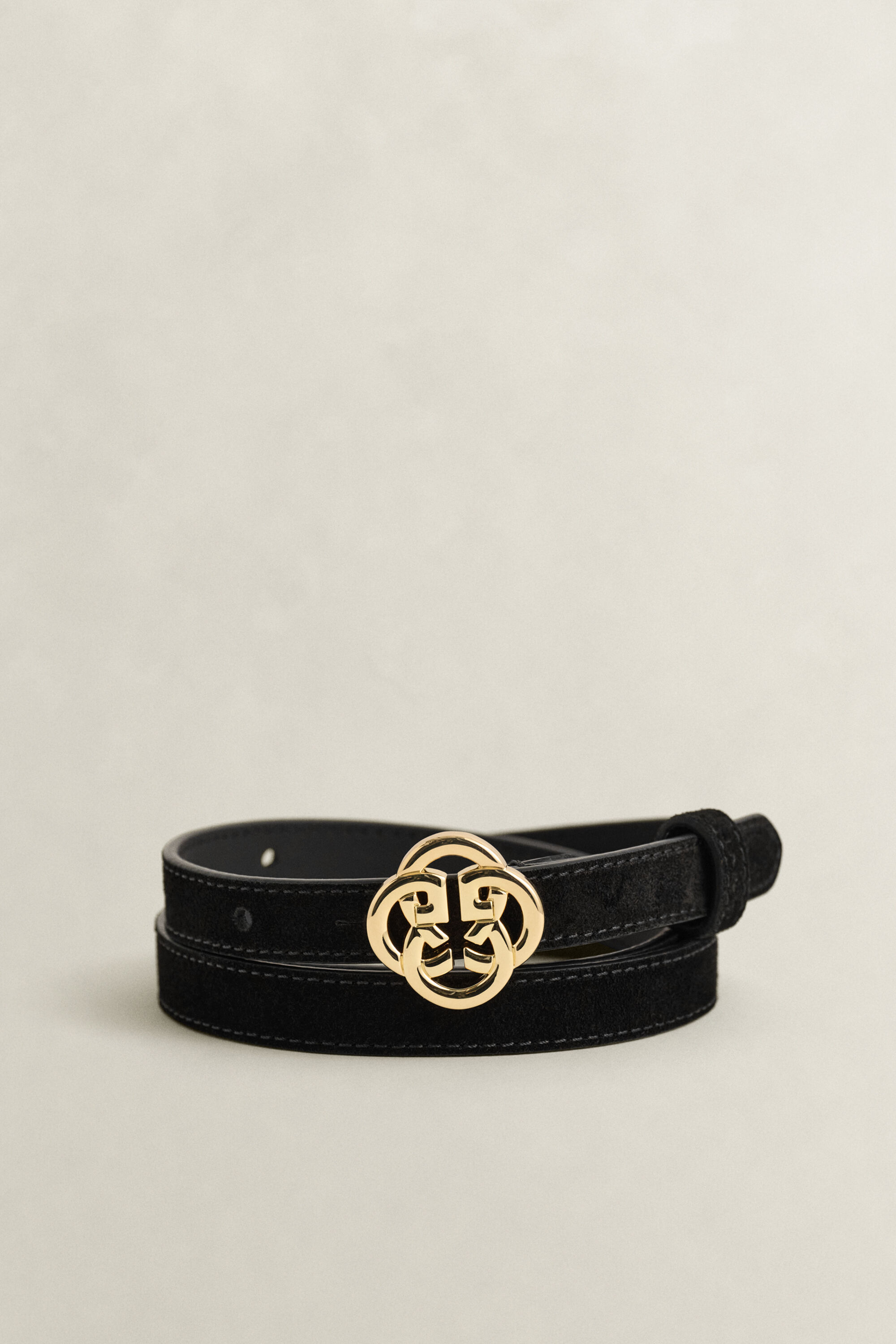 Ceinture en daim avec motif monogramme