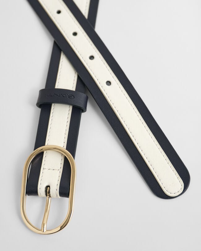 Ceinture en cuir à rayures