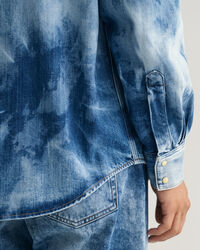 Relaxed Fit Bleach Wash Western hemd