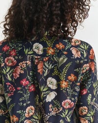 Chemise coupe regular en coton et soie à imprimé floral