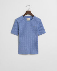 Pull en maille de coton stretch à torsades