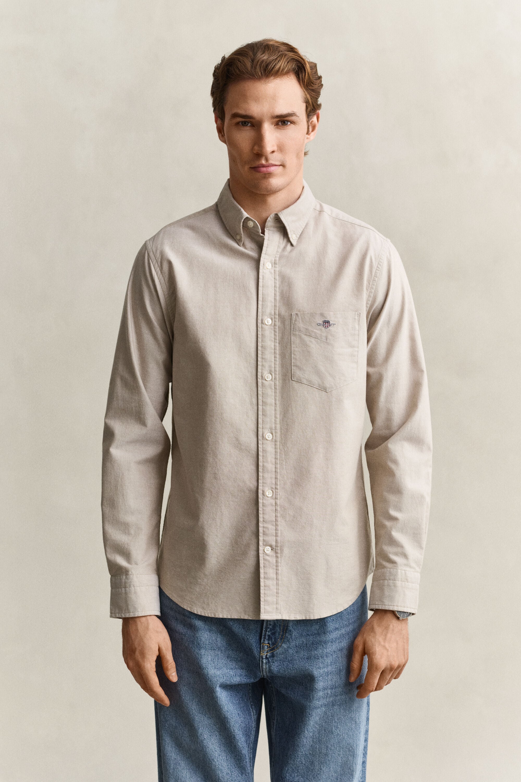 Chemise coupe regular en coton Oxford classique