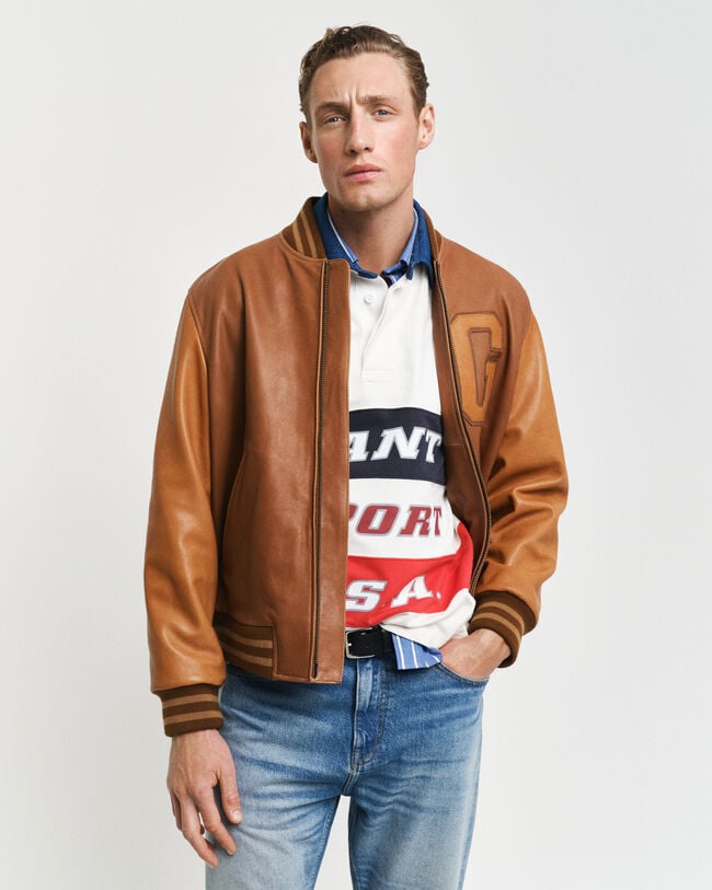Veste Varsity de GANT en cuir
