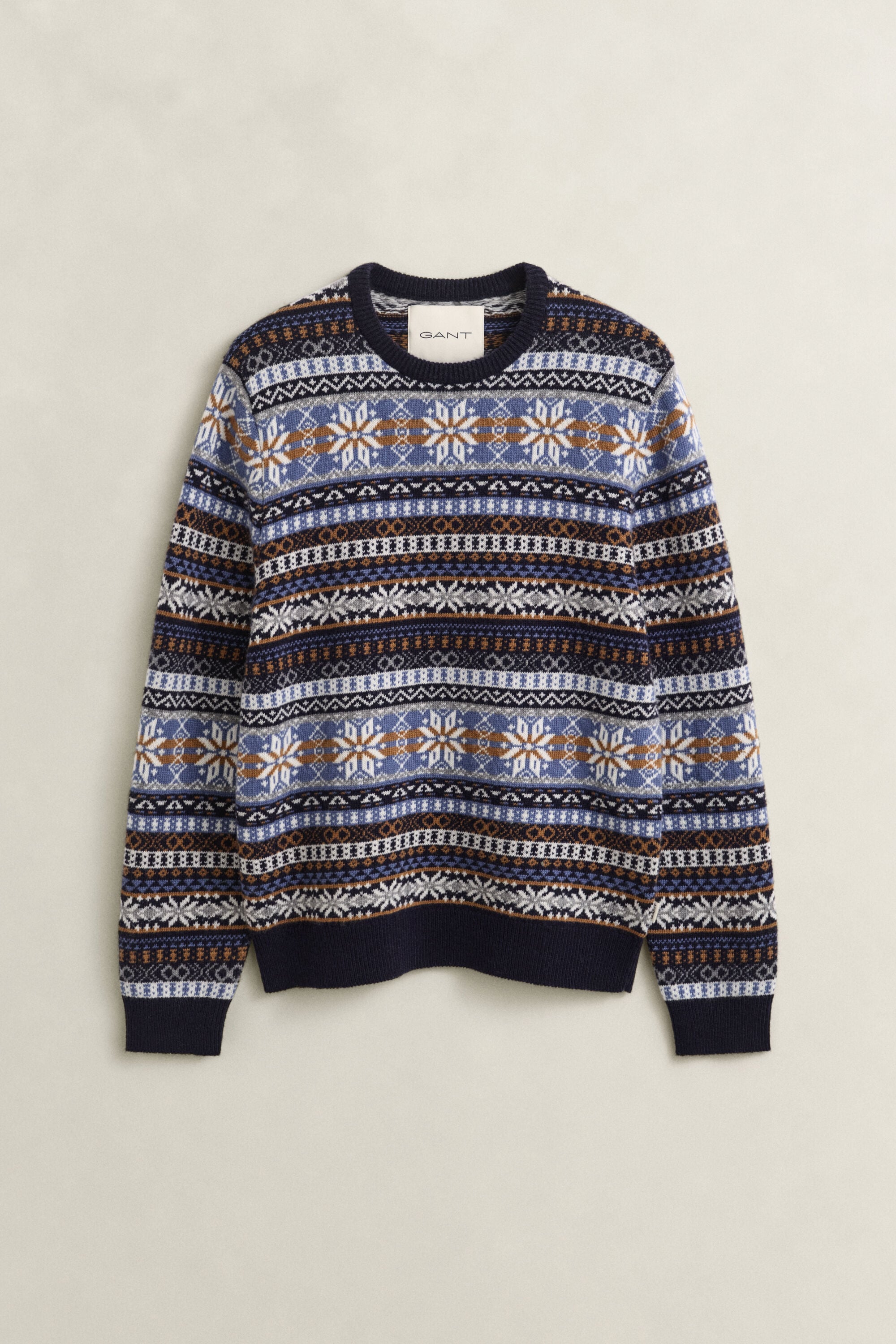 Pull col rond à motif Fair Isle