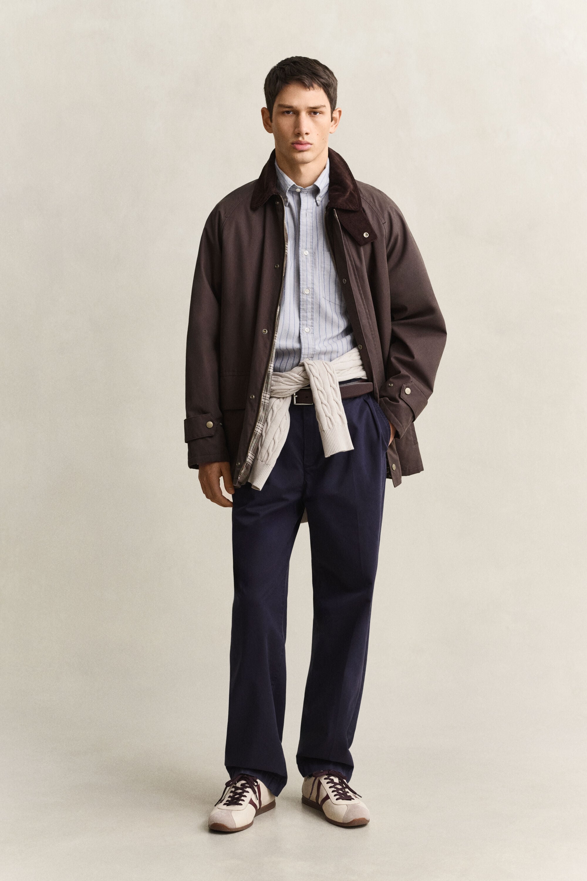 Chemise en coton Oxford classique à rayures