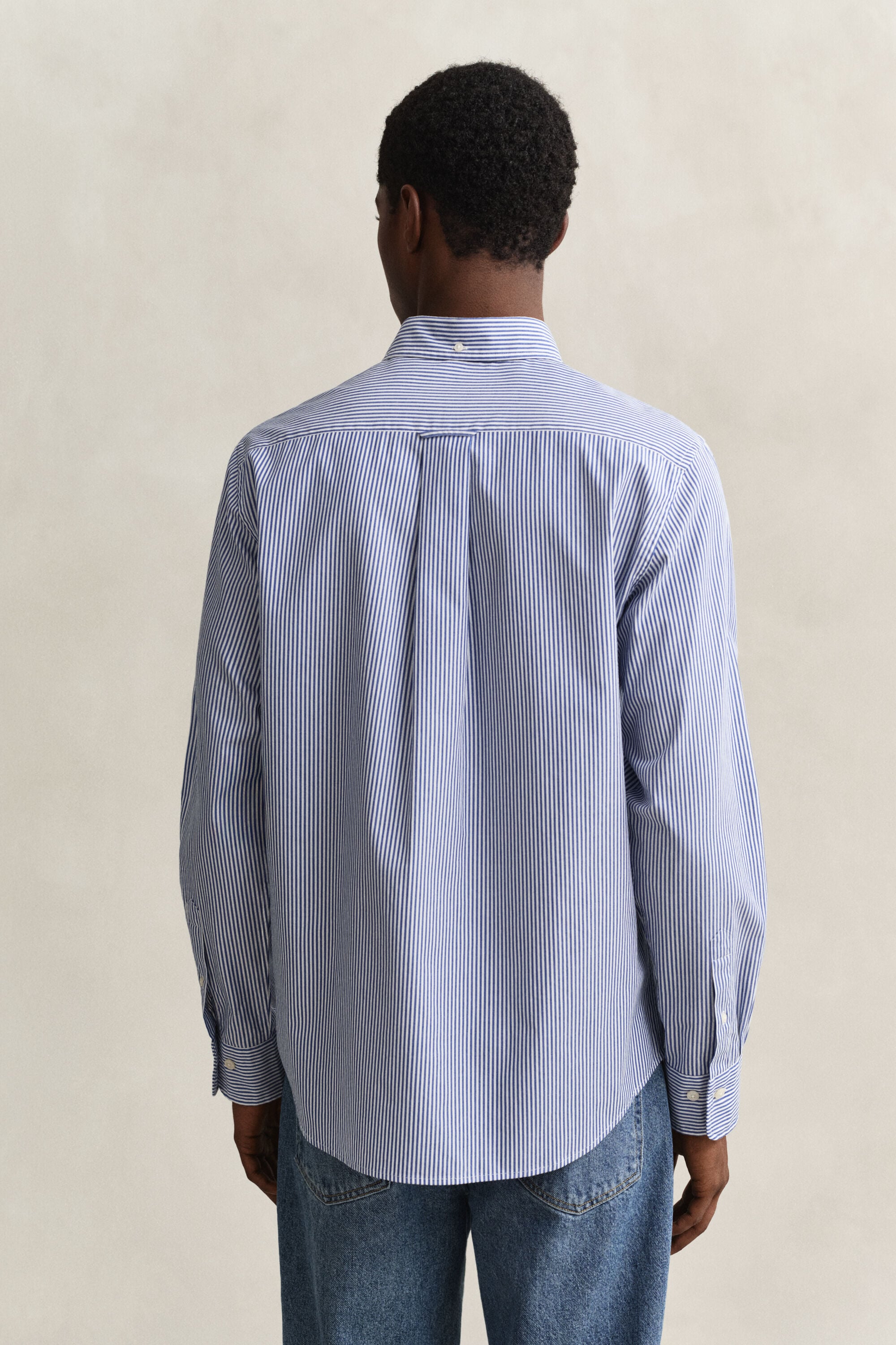Chemise regular en popeline à rayures classique