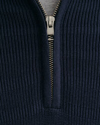 Pull à demi-zip en coton texturé à rayures