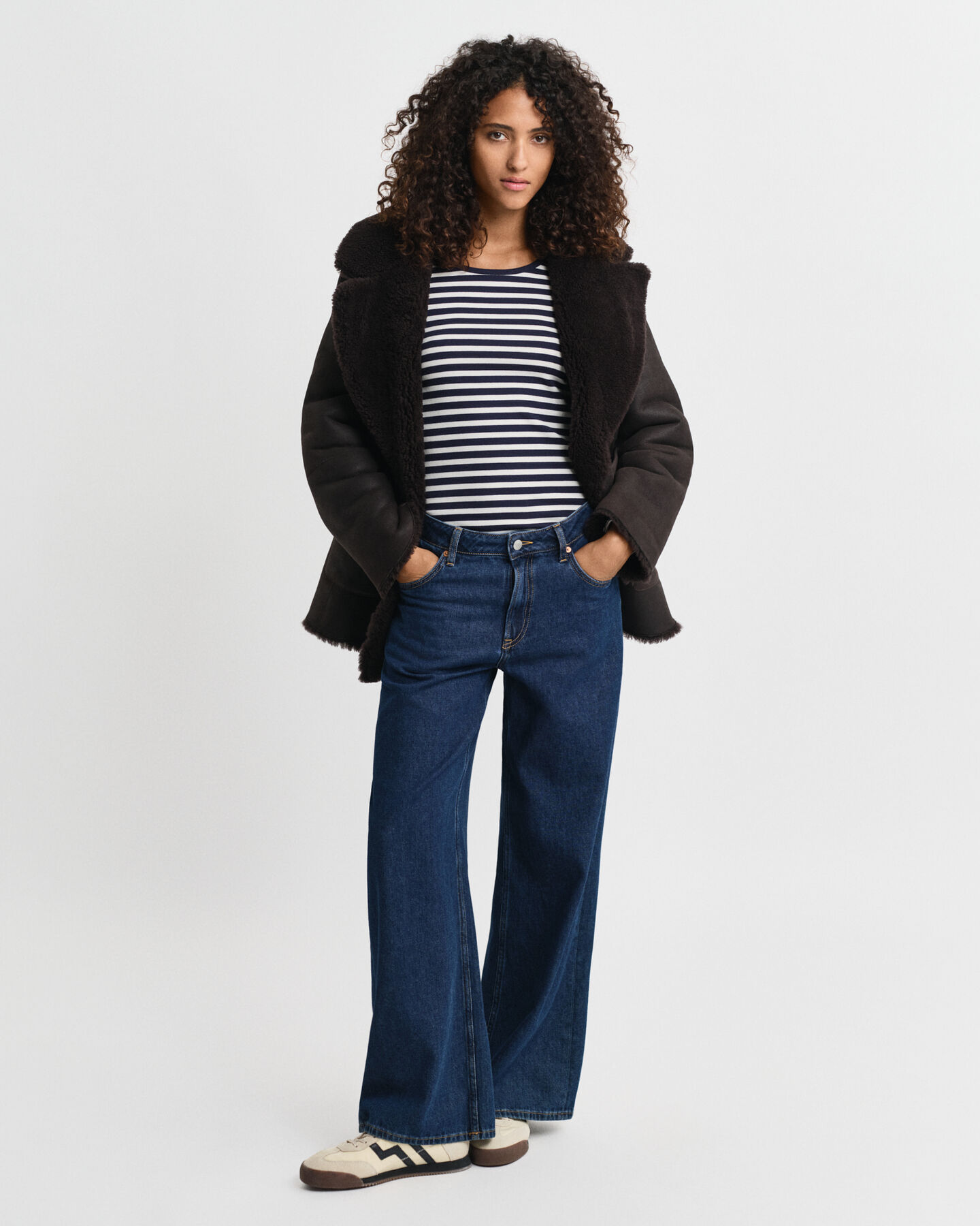 T-shirt à manches longues avec rayures et bords-côtes