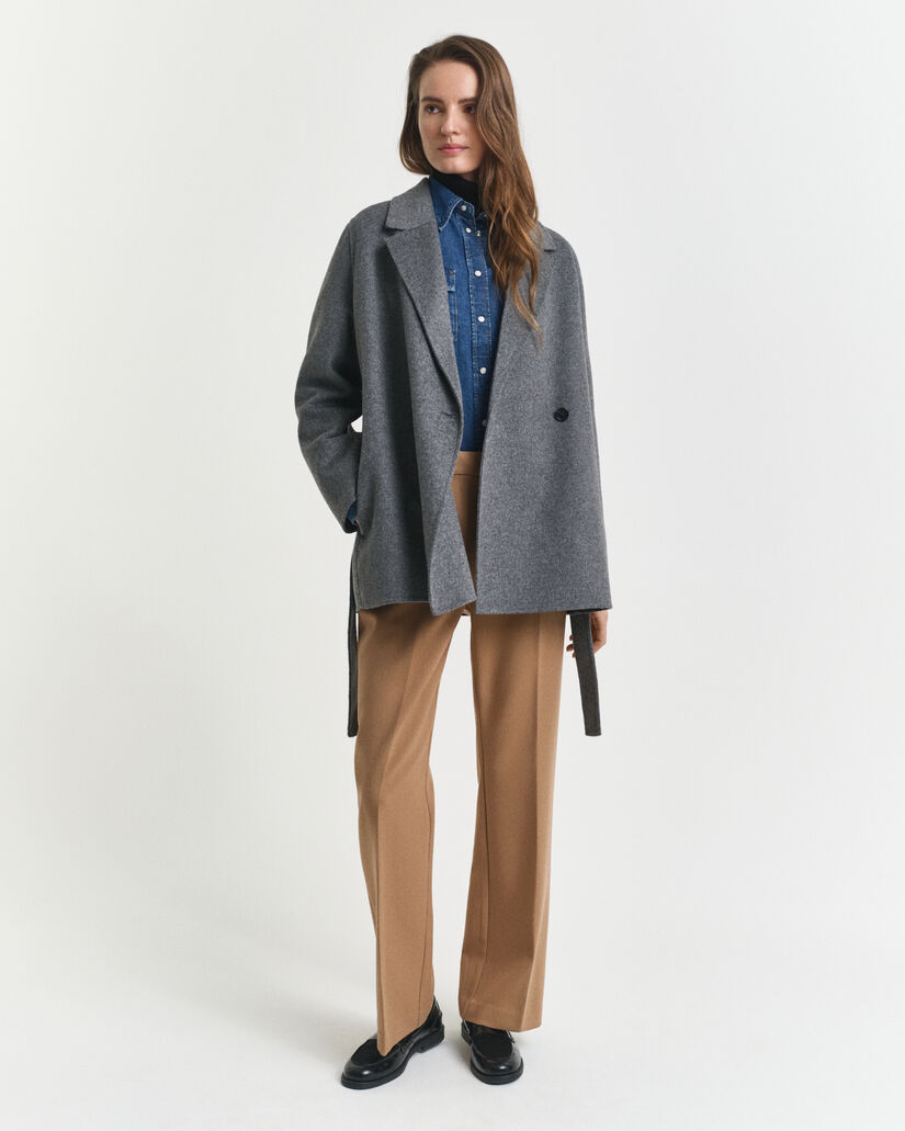 Veste cousue main avec ceinture