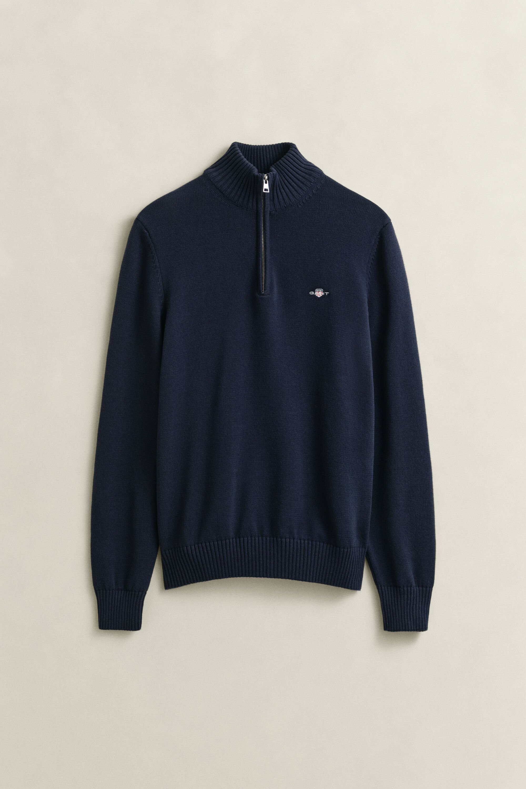 Pull en coton décontracté à demi-zip