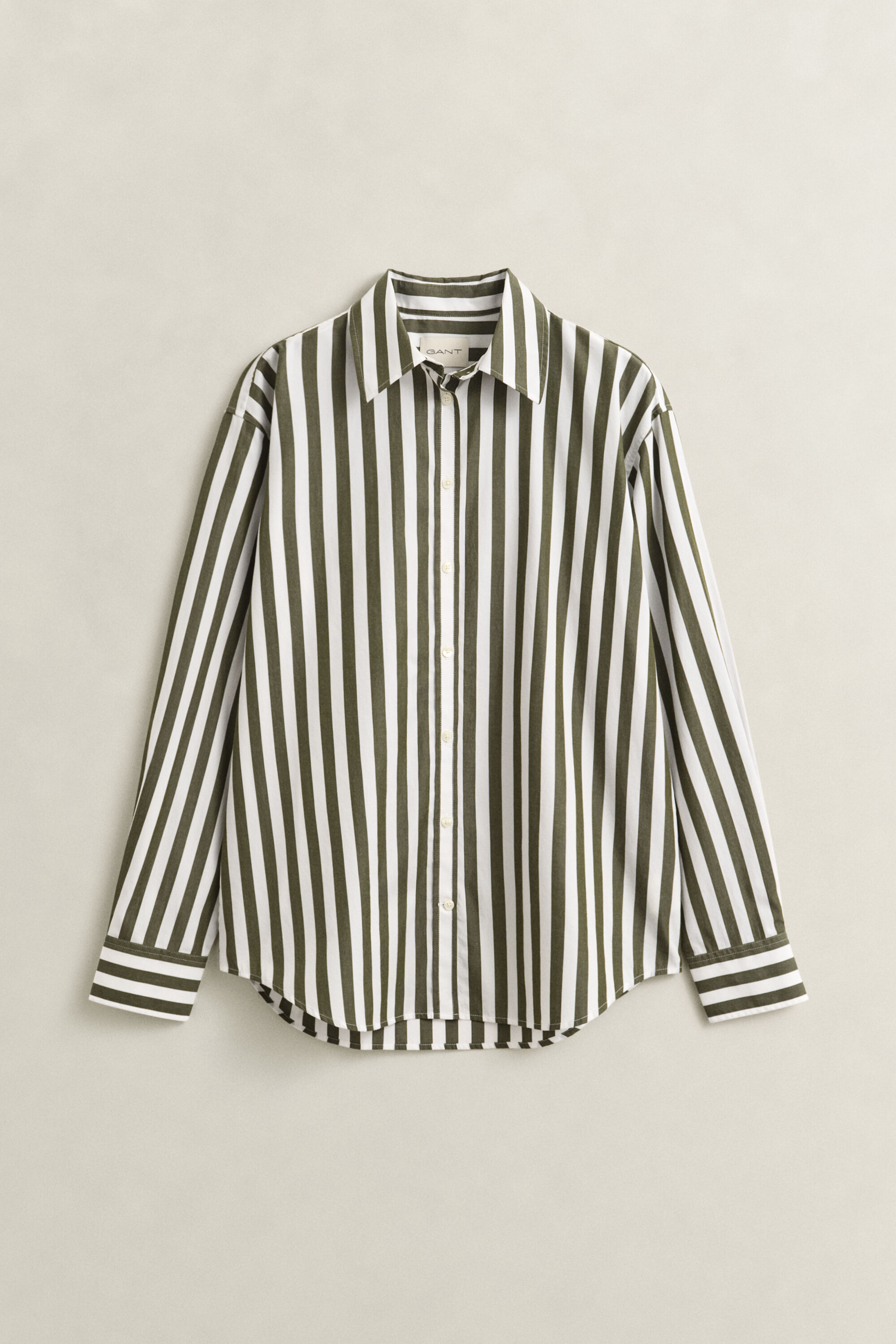 Chemise décontractée en popeline à rayures