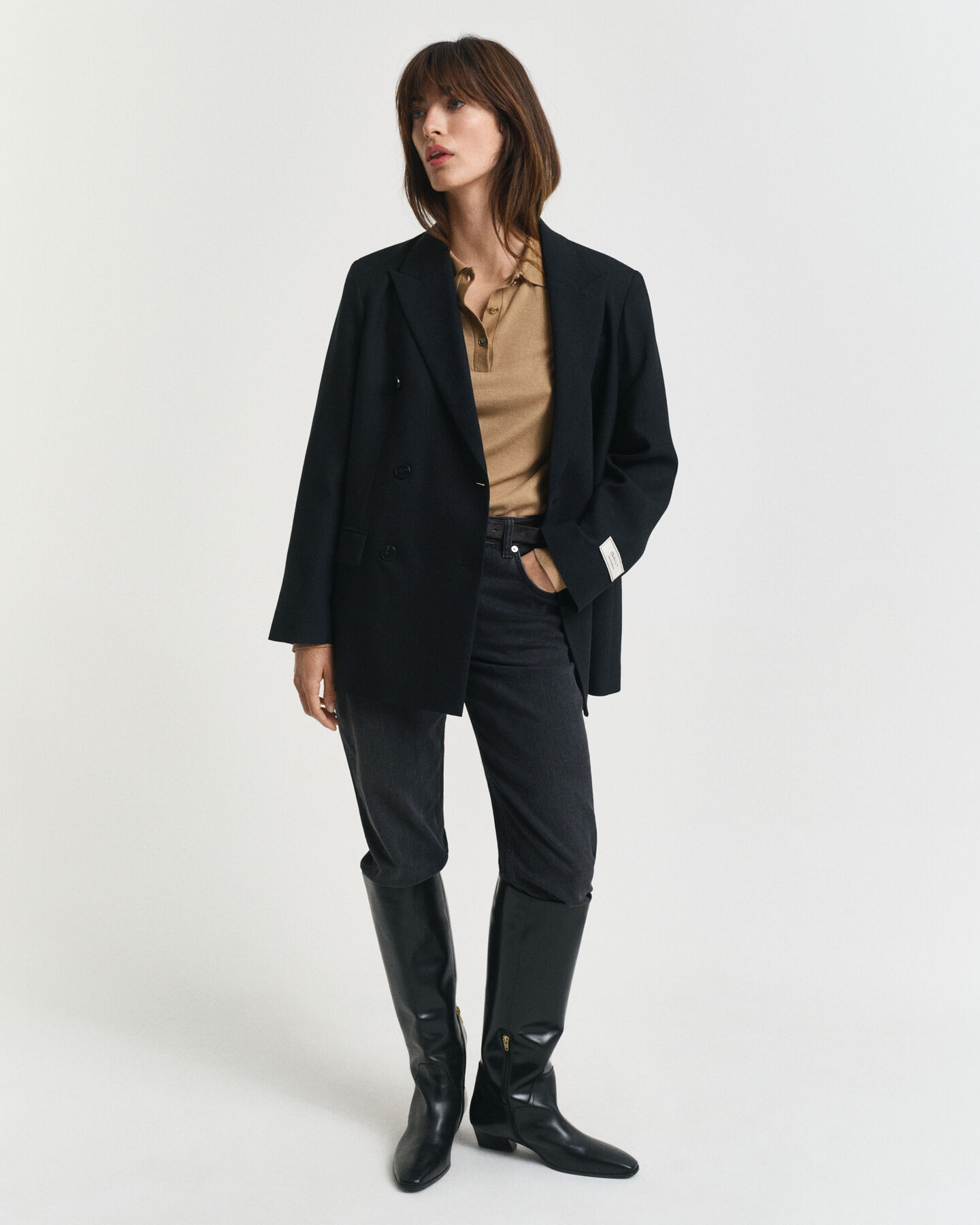 Polo boutonné sans coutures à manches longues