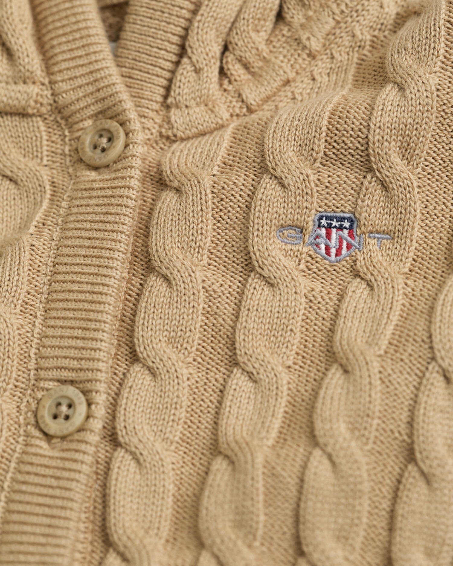 Cardigan en maille de coton à torsades Bébé