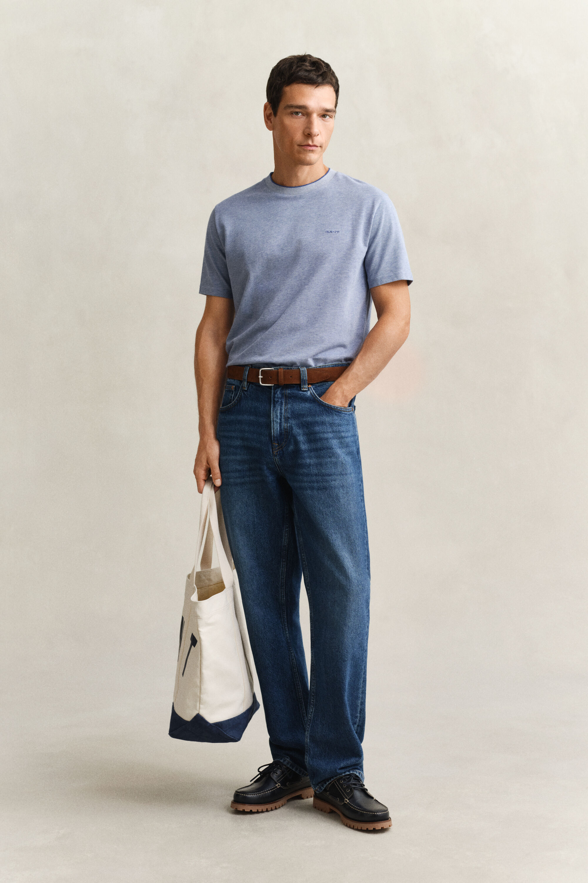 Tweekleurig piqué T-shirt