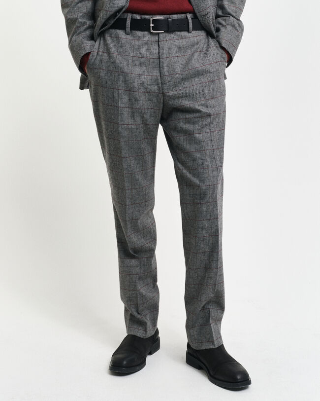 Slim Fit kostuumbroek met ruiten
