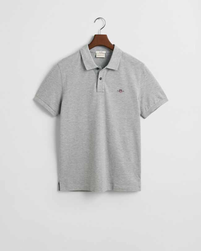 Slim Fit Shield piqué poloshirt