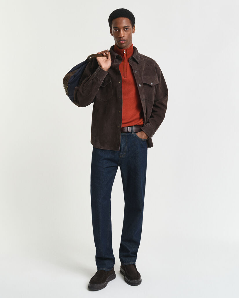 Pull à demi-zip en laine d'agneau ultra-fine